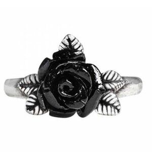 Token of Love Black Rose Ring by Alchemy Gothic t 9.5